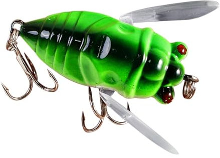 Köder zum Fliegenfischen, Zikaden-Angelköder, realistische Angelköder, harter Zikadenköder, robuster Angelköder, Köder für See und Süßwasserteich