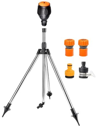 ＡＷＨＡＯ Aspersor de trípode con aspersor de Agua de conexión rápida de 3/4 rotación y de 360° Multiusos para Invernadero Resistente