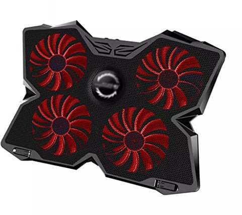 ZHCHAO Laptop Cooler Cooling Pad Gaming Cooler Bracket With Four Fans And 2 For 14-17 Laptops(Argento)