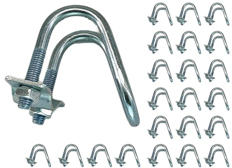 Fudatong 24 PCS 1x1 O.D Cross-Connector Vertical Pipe Clip, U-Type Tube Buckle Steel Pipe Connector Fixator, Farm Greenhouse Awning Frame Top Rail Fence Scaffolding, Max Tube Dia 1, 24 Pack