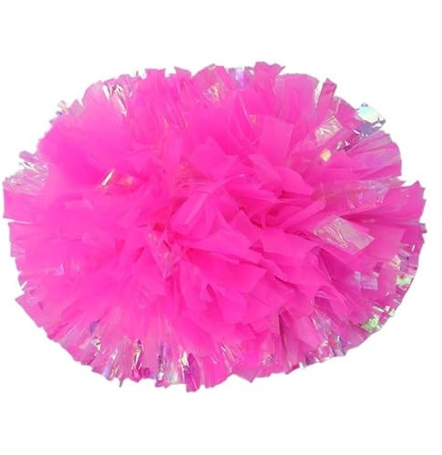 AYWTIUN Cheerleader Pompons 2 stücke Kunststoff Cheerleader Pom Poms Mädchen Cheer Tanken Requisiten Cheerleading Baton Griff NonFading Pompoms(Dark pink,35cm)
