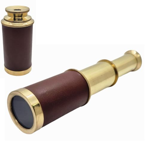 Prime NAUTICAL 15,2 cm Kapitäne Piraten Teleskop Spyglass Tragbares faltbares Hand-Teleskop Monokular Adventure Factory Messing Reisen Nautisch für Marine und Outdoor Spyglass Geschenk