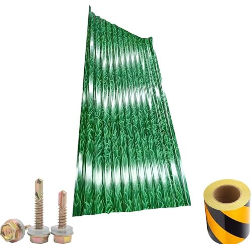 Dachplatten, Dachziegel, Trapezblech, Breite 90 cm, Länge 100 cm, 120 cm, Werkzeugschuppen, Carport, geeignet für Straßenbauzäune, Grün (100 x 90 cm, 1 Stück)