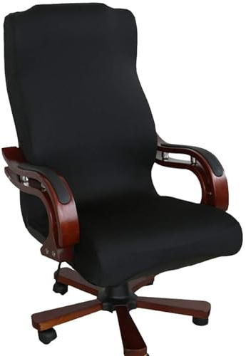 FYTXSZ Computer Office Chair Cover - Universal Fit Stretchable Washable Chair Cover Durable and Protective Armchair Slipcover for Home Office and Gaming - Black