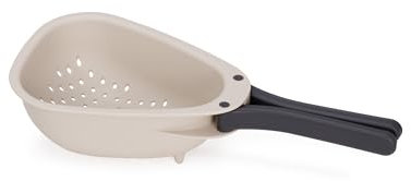 Joseph Joseph Droplet Mini Colander with Folding Handles, Kitchen Strainer for Small Vegetable, Fruits & Berries, Space-Saving, Stone