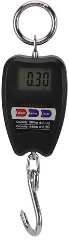 Tragbare Elektronische Waage, Hohe Genauigkeit, Digitale Hängewaage, 200 Kg Gewichtskapazität, Kranwaage für Lebensmittel, Gepäck (BLACK)