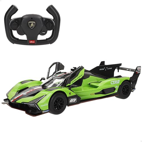 ColorBaby RASTAR Lamborghini radiostyrd bil SC63, A skala 1:14, elektrisk produkt, framljus, manuella dörrar och fjärrkontroll, 6 funktioner, officiell licens, från 6 år (41324)