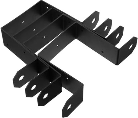 OSALADI Lot De 4 Supports De Fixation Pour Poteaux : Collier De Serrage Carré Pour Tube, Ancrage Métallique Robuste En Forme De U, Pour Base De Montage De Clôture De Terrasse