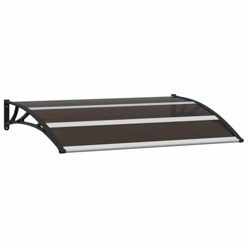 Auvent de Porte d'entrée, Marquise de Porte Extérieur Noir 120x75 cm PC