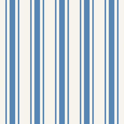 VEELIKE Papier Peint Géométrique Rayé Bleu Papier Peint à Rayures Bleu et Blanc Papiers Peints Graphique Geometrique Moderne Adhesif Mural Decoratif Chambre Salon Salle de Bain 44,5 cm x 300 cm