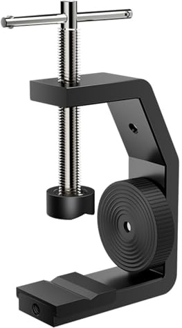 Support de serrage de table en aluminium pour appareils photo, lumières et plus avec trous de filetage de 6,35 mm
