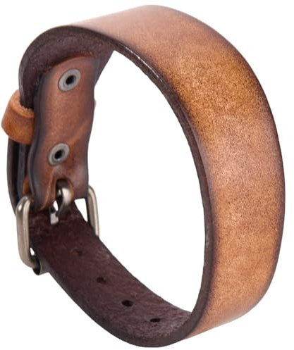CABODYALS Pulseras de Cuero de Vaca Ajustables Vintage Marrón con Cierres de Aleación, Estilo Punk, Pulsera Ancha, Cuerda de Cuero, Estilo Minimalista, Joyería para Hombres Y Mujeres, Accesorios de Ro