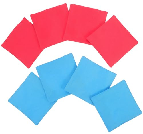 Gatuida 8 pièces Small Bean Bags Jeu de Lancer pour Garçon Fille Carré sans Remplissage Sac de Jeu Extérieur pour Entraînement Coordination Main-Oeil et Concentration Set Rouge Bleu