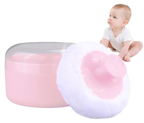 Boîte à poudre à épousseter, boîte à poudre rechargeable pour bébé avec houppette douce pour des soins doux de la peau et une utilisation en soins infirmiers, récipient à éponge portable pour les