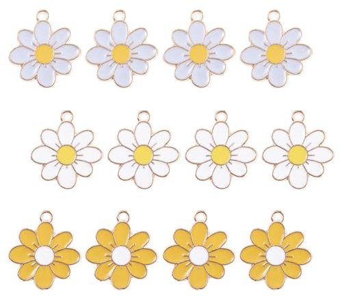 IWOWHERO 30 Stück Legierung Schmuckanhänger in Blumenform mit Dekorativem Effekt und Praktischem Design für Handgemachte Projekte und Schlüsselanhänger Zufällige Farbe