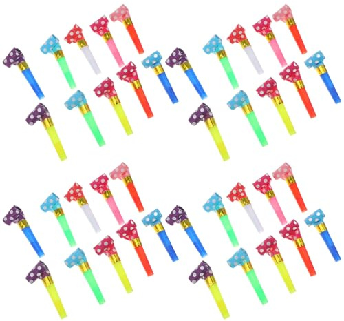 BCOATH 60 Stück Bunte Party Tröten aus Kunststoff und Papier Partylärmmacher für Geburtstage Jubelpfeifen Anfeuerungs Accessoires für Festlichkeiten