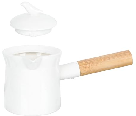 MUSISALY Tetera Individual de Cerámica Tapa y Asa, Capacidad 300 Ml, Apta para Preparar Té Suelto en Casa o Cafeterías