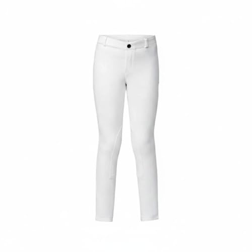 KESOTO Pantalones de Equitación para Niños Pantalones Mallas Jodhpurs Breeches con Tejido Suave y Transpirable Ajuste Ceñido y Flexible Detalles para Montar, White, 160