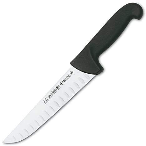 3 Claveles Cuchillo Carnicero Alveolado Proflex, Acero Inoxidable, Negro, 20 cm-8