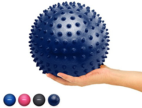 URBNFit Pilates Ball 9 Inch - Small Exercise Balls for Yoga, Barre, Physical Therapy, Stretching, Posture, Core Fitness – Mini Bender & Massager Ball for Back Pain with Workout Guide