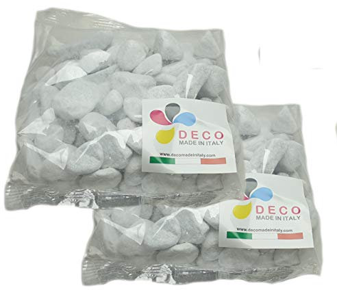 Decomadeinitaly ciottolo Bianco Carrara, Pietra Bianca PE vasi (Sacchetti da 1 e 2 kg.) (2 kg.)