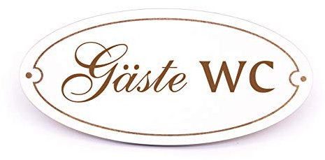 Schild Türschild Oval - Gäste WC - selbstklebend Hinweisschild Dekoschild 15x7cm