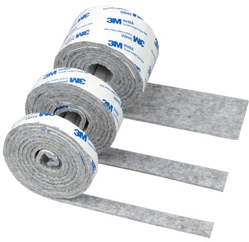 sukevitor Furniture Pad,Felt Pads for Adhesive Felt Strips,Grey Felts Strip for Protecting Furniture and Freedom DIY Adhesive (3 Rolls of Different Size)