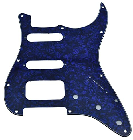 Dopro 11-Loch Strat HSS Gitarren-Pickguard 3-Schrauben Humbucking Tonabnehmer Halterung passend für American FD Stratocaster Blue Pearl