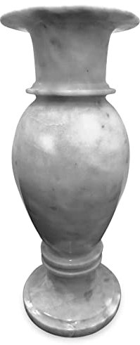 Vaso Portafiori da Tavolo in Marmo Bianco Lucido Italian Interior Design Marble Table Vase H. 60cm
