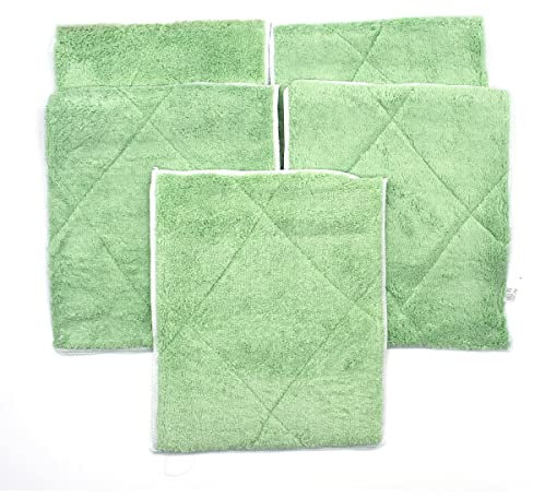 Multitanks Lot de 5 Lavettes Microfibres en Bambou 25x20cm, nettoie Toutes Les Surfaces sans Trace