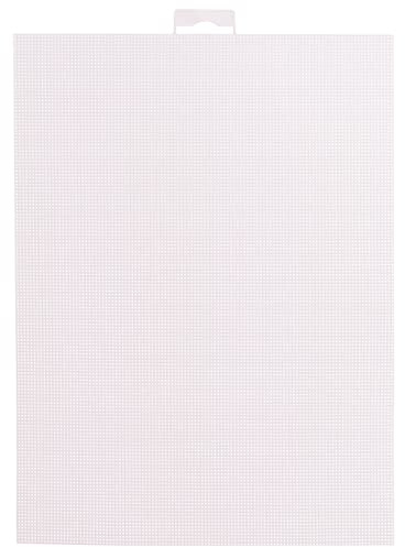 Vaessen Creative Kunststoffleinwand, Feinheitsgrad 14, flexibles Maschengewebe für Handarbeiten, Stickerei und Kreuzstich, 1 Stück, Größe 21x28cm, Weiß