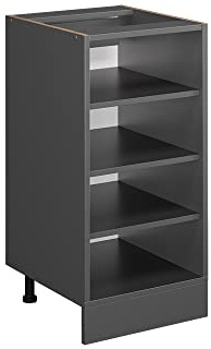 Vicco Küchenregal R-Line, Anthrazit, 40 cm | Offener Stauraum · Ohne Arbeitsplatte · Höhenverstellbare Füße · 3 Einlegeböden · ✓ Alles griffbereit