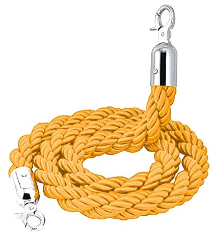Absperrseil Absperrkordel VIP Geflochten Rungen-Hanfseil, Tragbar Mini Neu Warteschlange Crowd Control Seil, Schwerlast Gedrehtes Seil, Für Hotels Teppichboden, 2 4 6 8 10 Ft Lang (Color : Yellow, S