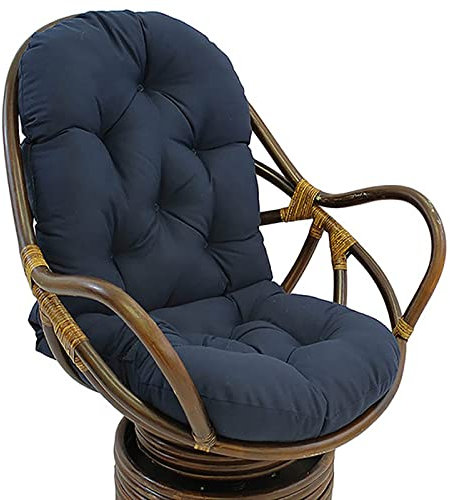 Rattani Auflage/Polster für Schaukelstuhl, Schaukelkissen Ersatz Outdoor/Indoor, Weich Verdickt Waschbar Sitzkissen Fester Twill Drehstuhl Schaukelstuhl Kissen rutschfes(Size:120*60cm,Color:Navy Blue)