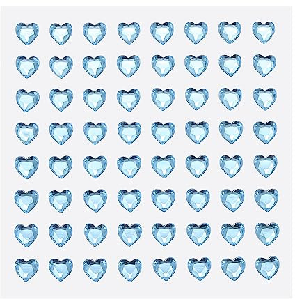 sourcing map 256Stk Herz Strass 6mm Selbstklebende Edelsteine Aufkleber Schmuck Sticker für Valentinstag Kosmetik Kunst und Handwerk Basteln Schmuck Herstellung Hell Blau