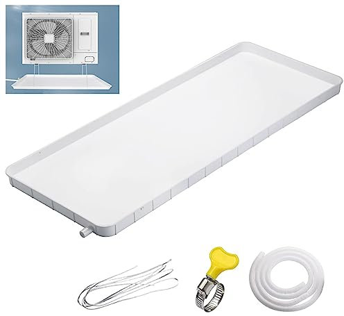 Condensate Drain Pan Plastic Drip Tray, Air Conditioner Drip Pan with Drain Tubing, Universal Window Air Conditioner Drain Kit, Perfect for Indoor/Outdoor Split Air Conditioner Heat Pump Systems ( Siz