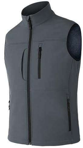 Zzkouine Tasche da viaggio degli uomini Gilet sportivo Gilet da pesca Multipockets Fotografia esterna Quick Dry Gilet senza maniche con collo in piedi-dark grey-M