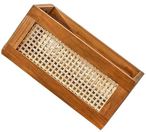 Parliky Holz-aufbewahrungsbox Mit Deckel Für Snacks Und Kosmetika, Geflochtener Organizer-korb Für Bücher Und Kleinigkeiten, Multifunktionaler Lagerungshalter Für Wohnzimmer Und Küche