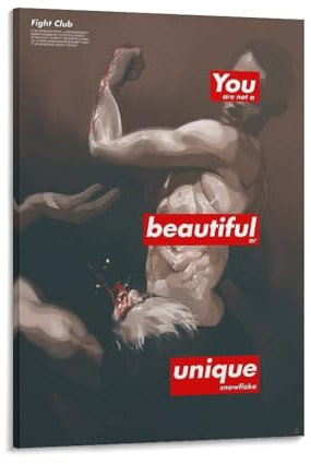 DAGUYS Fight Club Klassisches Vintage-Filmposter, 18 Poster, coole Kunstwerke, Wandkunst, Leinwanddrucke, hängende Bilder, Poster, 60 x 90 cm