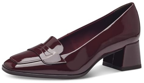 Tamaris Damen Pumps Blockabsatz bequem; Merlot, EU 40