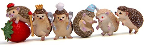 Décoration de Gâteaux Hérisson en Résine, Ornement Mignon | Famille de Hérissons, Usage Bureau et Pâtisserie, Pièce Décorative Style Artisanal