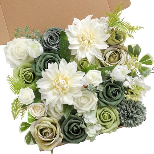 Serra Flora Artificial Flowers Combo Box Set for DIY Wedding Bouquets Centerpieces Arrangements Bridal Shower Party Home Decorations