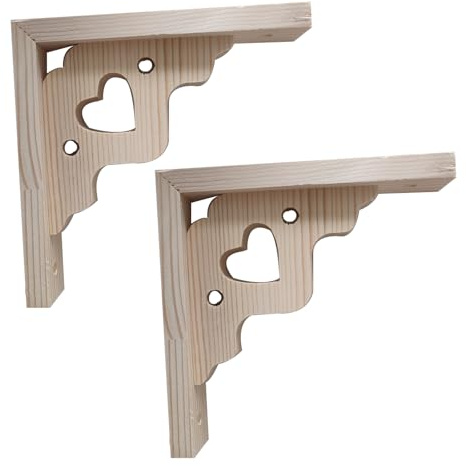 2 Stück Holzkonsole Wand-Winkel Regalträger massivem Naturholz Dreieck Holz-Regalhalterung Wandkonsole Schwebende,Trennwand Tablarträger Halterung für Regale in Küche,Bücherregal (15cm,C)