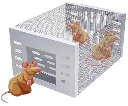 trampas para Ratas, Trampa para Ratones de circulación Continua Productos de Metal continuos de la ratonera del hogar Seguro de la Jaula de la ratonera del Espacio Grande