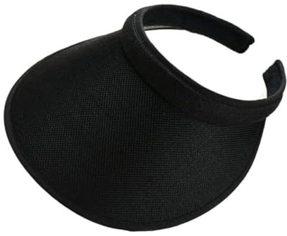 Chyuxinda Sonne Visoren Breitkrempig Sonnenhut Golf Tenniskappe mit Sonnenblende Baseball Kappe Einstellbar Schirmmütze für Damen Herren (DE/NL/SE/PL, Alphanumerisch, Einheitsgröße, Schwarz)