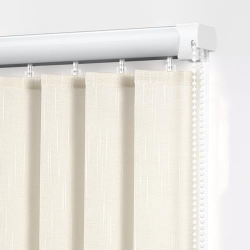 FENGSHOUU Lamellenvorhang,Vertikaljalousie Gardine,Schiebevorhang,Streifenvorhang,60% Verdunkelungsjalousie,Halbtransparent,für Zuhause Büro Balkon,Nach Maß,Breite×Höhe (80cm x 200cm)