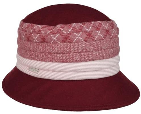Seeberger Castela Damenhut Glockenhut Winterhut Damen - mit Futter Herbst Sommer Frühjahr Winter Frühling-Sommer Herbst-Winter - One Size rot