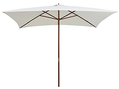 ShGaxin Parasol avec bâton en bois 200 x 300 cm blanc crème, parasols de jardin, parasol de piscine, parasol terrasse extérieur, parasol de plage, parasols pour jardin - 42960