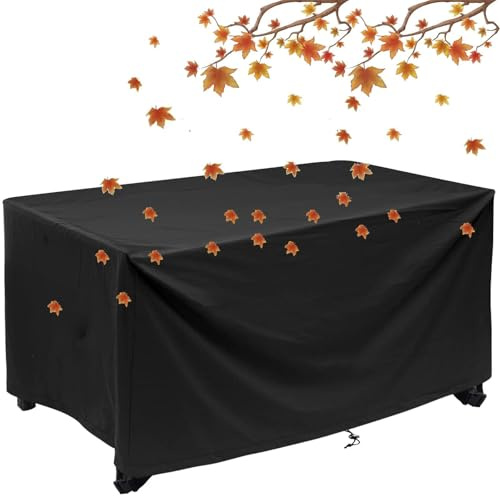 PVPQPR Gartenmöbel Abdeckung Wasserdicht 420D Oxford Schutzhülle Rechteckig Abdeckplane Abdeckhaube Gartentisch Terrassenmöbe Winterfest Outdoor Abdeckung 55x55x40cm(LxBxH)
