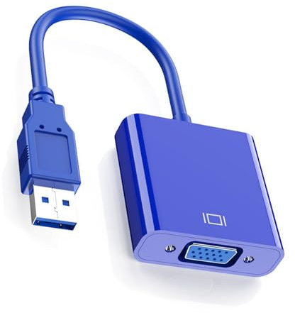 Fluxioxtna Câble adaptateur vidéo portable USB 3.0 vers VGA pour améliorer les postes de travail et home cinéma